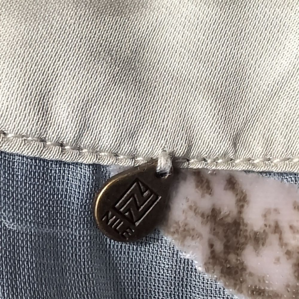 Nile (Swiss Brand) Silk Floral Burnout Velvet  Grey Blue Size M - Picture 9 of 14